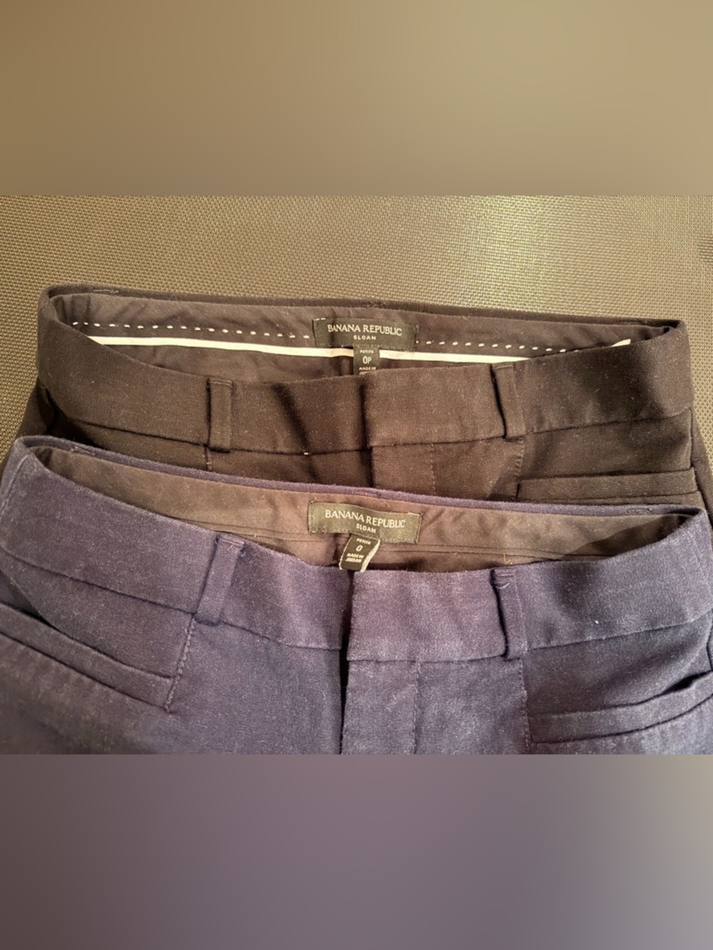 Bundle of 2 Banana Republic Sloan Chinos in Black and Navy size 0 Petite